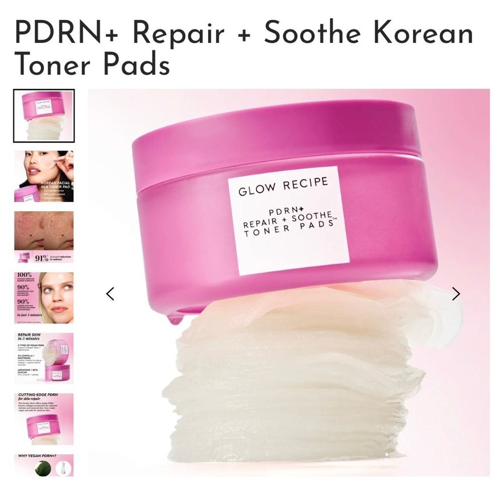 Glow Recipe PDRN Toner Pads New/Unopened